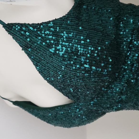 Emerald Sundae Juniors' Sequined Law-Back Bodycon Mini Dress Macy's, Size M - Picture 10 of 16